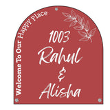 गैलरी व्यूवर में इमेज लोड करें, Webelkart Premium Designer Customised Acrylic Name plate for home Entrance Outdoor, Personalised Name Plate for house -11 x 14 inches, Red