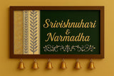 Load image into Gallery viewer, Webelkart Wooden Customised House Name Plate With Golden Bell For Home Entrance Outdoor - Door name plates | Name Plate Office Entrance (14 x 10 inches) Customized name plate