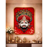 Load image into Gallery viewer, Webelkart Premium Shree Khatu Shyam Ji Face Wall Art Painting For Home/Office Decor,Shyam Ji Painting For Wall Decor (18x10 Inches)