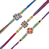 Load image into Gallery viewer, Webelkart Premium 3 Combo Rakhi for Bhaiya and Bhabhi with Fridge Magnet Small Gift for Home,Rakhi for Brother Bhabhi, Raksha Bandhan Combo Pack with Greeting Card and Roli Chawal