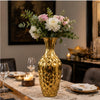 Load image into Gallery viewer, Webelkart Premium Metal Hammered Decorative Golden Flower Vase Set of 2 for Home Décor Tabletop Vases for Living Room, Dining Table, Bedroom &amp; Office | Elegant Flower Pot Diwali Decor (13" Inches)