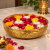 गैलरी व्यूवर में इमेज लोड करें, Webelkart Handcrafted Gold Plated Metal Chitai Design Urli Bowl for Floating Flowers and Tea Light Candles Home - Home Decoration Items for Ganesh Chaturthi,Diwali Decoration Items (11" Inches)