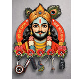 Load image into Gallery viewer, Webelkart Premium Baba Shyam Wooden Key Holder for Home/Office Decor,Key Hanger for Wall Decor,Key Chain Holdre for Wall,Home Decoration Item (12 x 11' Inches