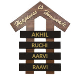 गैलरी व्यूवर में इमेज लोड करें, Webelkart Antique personalized Hut Style Name Plate For Home Entrance outdoor, Wooden Hanging name Plate For Wall Decor-(10x 8" Inches)