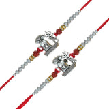 Load image into Gallery viewer, Webelkart Set of 2 Shiva Designer Rakhi for Bhaiya Bhabhi with Fridge Magnet,Rakhi for Brother Bhabhi, Raksha Bandhan Gift Pack for Brother Sister with Greeting Card and Roli Chawal