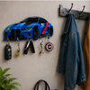 Load image into Gallery viewer, Webelkart MDF UV Printed Key Holder for Wall with 5 Hooks – Decorative Wooden Key Hanger Organizer for Home, Office, Entryway – Wall Mounted Key Stand (12 INCHES) (Blue)