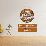 Load image into Gallery viewer, Webelkart Premium Wooden Family Designer Customised Wall Hanging, Name Plate For Home Entrance outdoor, Wooden Hanging House Name Plate - Personalised family wall hanging - 16 x 10 inches
