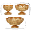 Load image into Gallery viewer, Webelkart Premium Lotus Taj Bowl Urli Candle Stand with Floating Diya,Iron &amp; Gold Diya Vase Set for Wedding, Party, Home/Diwali Decoration Gold Finish Decorative Flower Bowl, Set of 3
