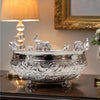 Load image into Gallery viewer, Webelkart Premium Pure German Silver Handcrafted Decorative Urli Bowl with 8 Elephant Figurines, Floral Diwali Gift Item Bowl for Home Decor, Diwali, Pooja, Wedding &amp; Festive Decoration (11" in)