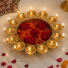 Load image into Gallery viewer, Webelkart Gold Polish Diya Shape Flower Decorative Urli Bowl for Home Handcrafted Bowl for Floating Flowers and Home,Office and Table Decor- Diwali Decorations Items 1 L