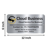 Load image into Gallery viewer, Webelkart Premium Acrylic Customised Business Gst Name Plate For Home/Office/Restaurents - 12 x 6 inches - Silver