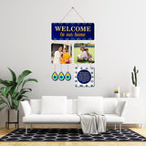 Load image into Gallery viewer, Webelkart Premium Wooden Welcome To Our Home With custom Photo Upload Customised Wall Hanging For Home Decor, Wall Decor Items for Home, Gift Item For Home Decor (35.5 x 25.4 Cm)