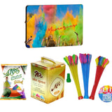 Load image into Gallery viewer, JaipurCrafts 100 Gm Herbal Holi Gulal with 100 Water Balloons and Holi Wooden DIY HD Printed Photo Album Scrapbook Memory Book, Photo Album (Holi Combo Pack)