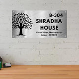 Load image into Gallery viewer, Webelkart Premium Acrylic Customised Name plate for home Entrance Outdoor,Name Plate For Office, Acrylic Hanging House Plate Gift Item For Home Decor - (12 x 6" inches)
