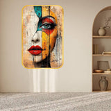 Load image into Gallery viewer, Webelkart Premium Art Flow Abstract Woman Face Wall Painting For Home Decor, Wall Art For Office Decor. Home Decor Item (18x12 Inches) Large Decorative Wall Art
