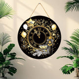गैलरी व्यूवर में इमेज लोड करें, Webelkart Premium New Year Wooden Wall Hanging for Home and Office Decor, Decorative Holiday Party Ornament,Home Decor Item (10&quot; Inches)