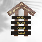 गैलरी व्यूवर में इमेज लोड करें, Webelkart Antique personalized Hut Style Name Plate For Home Entrance outdoor, Wooden Hanging name Plate For Wall Decor-(10x 8" Inches)