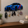 Load image into Gallery viewer, Webelkart MDF UV Printed Key Holder for Wall with 5 Hooks – Decorative Wooden Key Hanger Organizer for Home, Office, Entryway – Wall Mounted Key Stand (12 INCHES) (Blue)