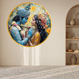Load image into Gallery viewer, Webelkart Premium Radha Krishna Wall Painting with Golden Frame For Home Decor | 3D UV Printed Wall Decor for Living Room, Bedroom &amp; Temple | Spiritual Home Decoration (12 Inches)