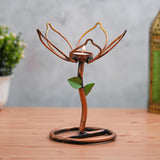 Load image into Gallery viewer, Webelkart Premium Handcrafted Metal Flower Tealight Candle Holder for Diwali Decor– Antique Copper Finish Lotus Design Table Décor for Home, Living Room &amp; Festive Decoration (9" Inches)