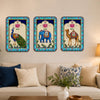 गैलरी व्यूवर में इमेज लोड करें, Webelkart Premium Set of 3 Indian Animal Wall Paintings For Wall Decor | Peacock, Elephant &amp; Camel Artwork |Wall Decor for Living Room, Bedroom, Office &amp; Hallway | UV Printed Rajasthani Painting 12x9