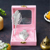 Load image into Gallery viewer, Webelkart Beautiful Silver Kumkum Box With Leaf And Pink Velvet,Roli|Chawal|Chandan|Haldi|Kumkum Puja Box|Sindoor Box- Diwali Gift Item,Roli Chawal Box Return Gift