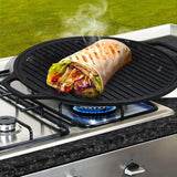 Load image into Gallery viewer, Webelkart Premium Cast Iron Grill Pans with Iron Grill Tawa | Ribbed Barbecue Pan with Dual Handles | Perfect for Grilling Vegetables, Paneer &amp; Meat |Gas &amp; Induction Compatible Non-Stick(12" Inches)