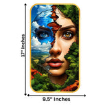 Load image into Gallery viewer, Webelkart Beautiful Abstract Face Nature Fusion Wall Art For Home Decor | Artistic Wooden Hanging Plaque for Living Room, Bedroom, Office | Unique Home Decoration Surreal Nature Face Art Print (17x9.5"Inches )