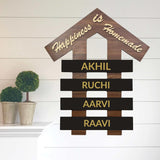 गैलरी व्यूवर में इमेज लोड करें, Webelkart Antique personalized Hut Style Name Plate For Home Entrance outdoor, Wooden Hanging name Plate For Wall Decor-(10x 8" Inches)