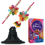 Load image into Gallery viewer, Webelkart Designer Rakhi with Cadbury Celebration Pack And Adiyogi Idol Rakhi Combo Pack | Rakhi For Bhaiya Bhabhi | Rakhi For Brother Kids Rakhi With Roli Chawal Best Wishes Card For Rakshabandhan