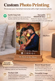 Load image into Gallery viewer, Webelkart Acrylic Customized Photo, Text Plaque | Personalized Photo Frame with Wooden Stand | Gift for friend, partner, parents, Rectangular, Tabletop, 8 x 6 inches