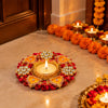 गैलरी व्यूवर में इमेज लोड करें, Webelkart Premium Tealight Candle Holder Decorative Candle Holder with Handwork Diwali Gifts,Candles with Wax for Ganesh Chaturthi Laxmi Pooja Temple Rangoli Diya,PO2