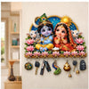 Load image into Gallery viewer, Webelkart Premium Radha Krishna Wooden Key Holder for Home Decor, Wall Mount Key Hanger, Key Chain Holder for Wall, Living Room, Pooja Room