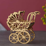 Load image into Gallery viewer, JaipurCrafts Mini Stroller, Baby Stroller, Doll Stroller Laser Cut Showpiece Home and Office Decor Handmade Wooden Gift for Kids