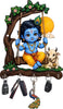 Load image into Gallery viewer, Webelkart Wooden Cute Krishna Key Holder for Home/Office Decor | 3D UV Printed Wooden Key Hanger Decorative Key Chain Holder, Diwali Gift Item(10 x 10 Inches)