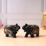 गैलरी व्यूवर में इमेज लोड करें, JaipurCrafts Premium Set of 2 Resin Elephant Statues, Animal Figurines Decorative Showpieces for Home Decor|Table &amp; Gift Article,Animal Decorative Showpiece (6.30&quot; Inches)