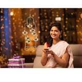 Load image into Gallery viewer, Webelkart Decorative Set of 2 Diya Stand Candle Holder for Diwali Decoration,Urli Stand Candle Holder Tealight Holder for Home (15&quot; Inches)