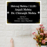 गैलरी व्यूवर में इमेज लोड करें, Webelkart Antique Acrylic Customised House Name Plate For Home Entrance Outdoor - Black, Door name plates | Name Plate For Home, Office &amp; Outdoor Entrance (12 x 8 inches)