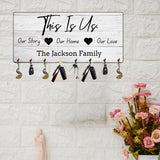 Load image into Gallery viewer, Webelkart Premium This is Us Customised Wooden Key Holder Wall Decoration Item for Home Decor Personalised Key Hanger I Key Stand I Gift Item (Size 12 x 6 inch) I 8 Hooks