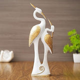 गैलरी व्यूवर में इमेज लोड करें, JaipurCrafts Good Luck Swan Pair of Kissing Duck Showpiece for Home and Office Decor - 35.56 cm (White/Gold)