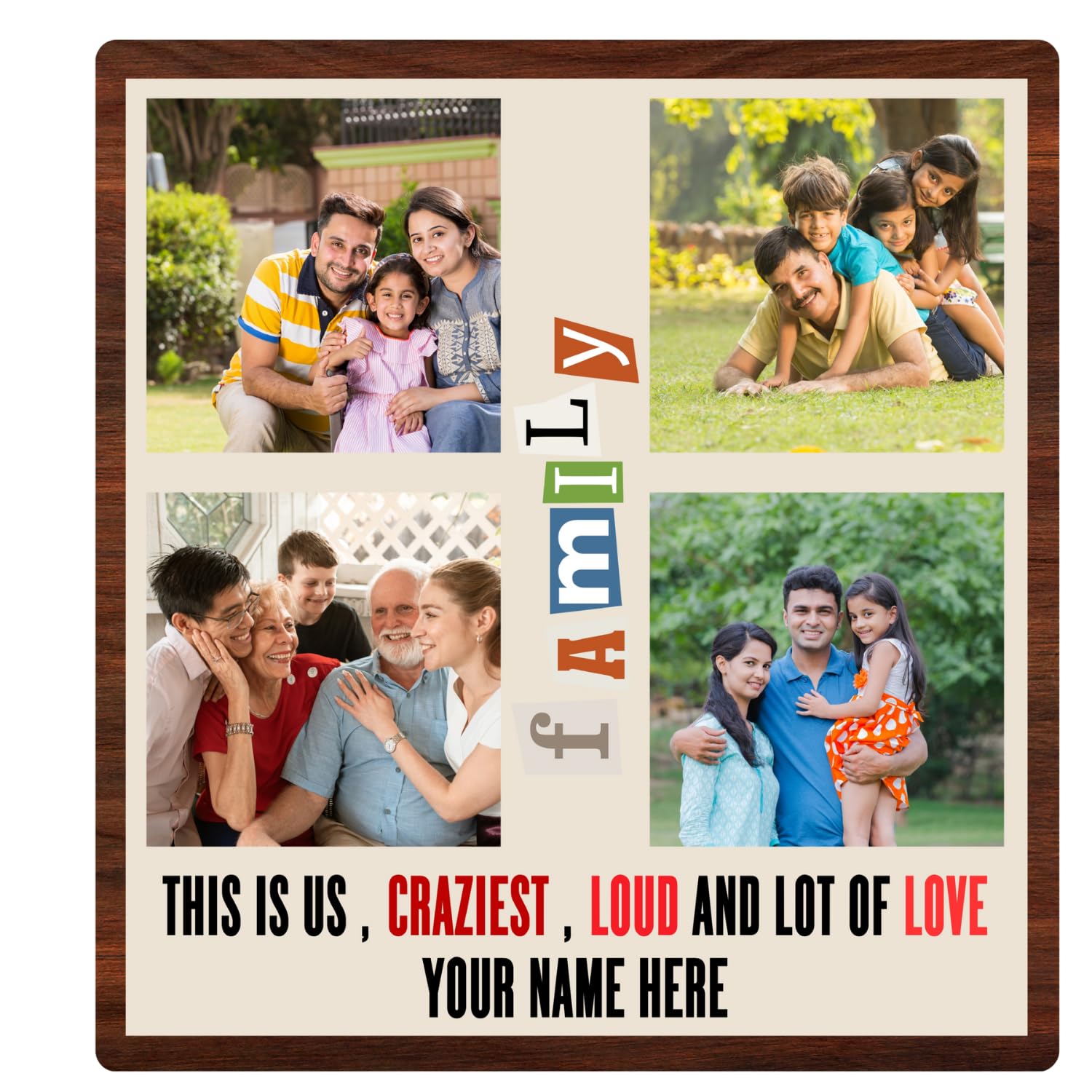 Webelkart Acrylic Customised Family Photo Frame For Home Decor 12 x 12  inches, Multicolor, Door Frame plates Name Plate For Home, Office  Outdoor