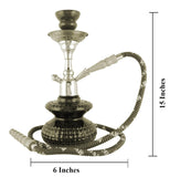 Load image into Gallery viewer, JaipurCrafts Designer Premium Range Micra Hookah Set (Black, 15 inch)