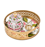 गैलरी व्यूवर में इमेज लोड करें, Webelkart Premium Metal Pichwai Tray with Steel Jar and Lotus Brass Diya for Diwali,Decorative Tray with Jar for Home Decor,Gift for Navratri, Wedding (8&quot; Inches)