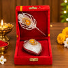 गैलरी व्यूवर में इमेज लोड करें, Webelkart Beautiful Decorative Silver Kumkum Box With Leaf And Red Velvet,Roli|Chawal|Chandan|Haldi|Kumkum Puja Box|Sindoor Box- Diwali Gift Item,Roli Chawal Box,Pooja Artical