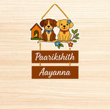 गैलरी व्यूवर में इमेज लोड करें, Webelkart Premium Cute Puppy Designer Wooden Wall Hanging, Name Plate For Home Entrance outdoor, Hanging House Name Plate, Home Decor