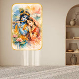 गैलरी व्यूवर में इमेज लोड करें, Webelkart Beautiful Radha Krishna Wall Painting with Frame For Home/Office Decor | 3D UV Printed Wall Decor for Living Room, Bedroom &amp; Temple | Home Decoration Item (18x12 Inches)
