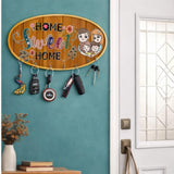 Load image into Gallery viewer, Webelkart Premium Wooden Home Sweet Home Key Holder for Wall Decor | 3D UV Printed Key Hanger | Wall Key Hanger for Home Entrance, Living Room Home Decor Item (11" Inches)