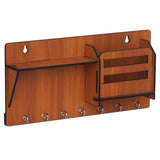 Load image into Gallery viewer, JaipurCrafts Wooden Matte Finish Designer Key Holder Side Wall Shelf, Key Holder with 7 Keys Hooks (Brown) Key Holder for Home and Office Decor (10&quot;x 5&quot;)