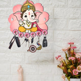 Load image into Gallery viewer, Webelkart Premium Printed Wooden Cute Ganesha Key Holder for Home/Office Decor, Key Hanger for Wall Decor. (10&quot; Inches)