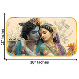 गैलरी व्यूवर में इमेज लोड करें, Webelkart Premium Radha Krishna Wall Painting with Golden Frame For Home Decor| 3D UV Printed Wooden Wall Decor | Spiritual Home Temple Living Room| Gift for Housewarming &amp; Festivals (18" In)